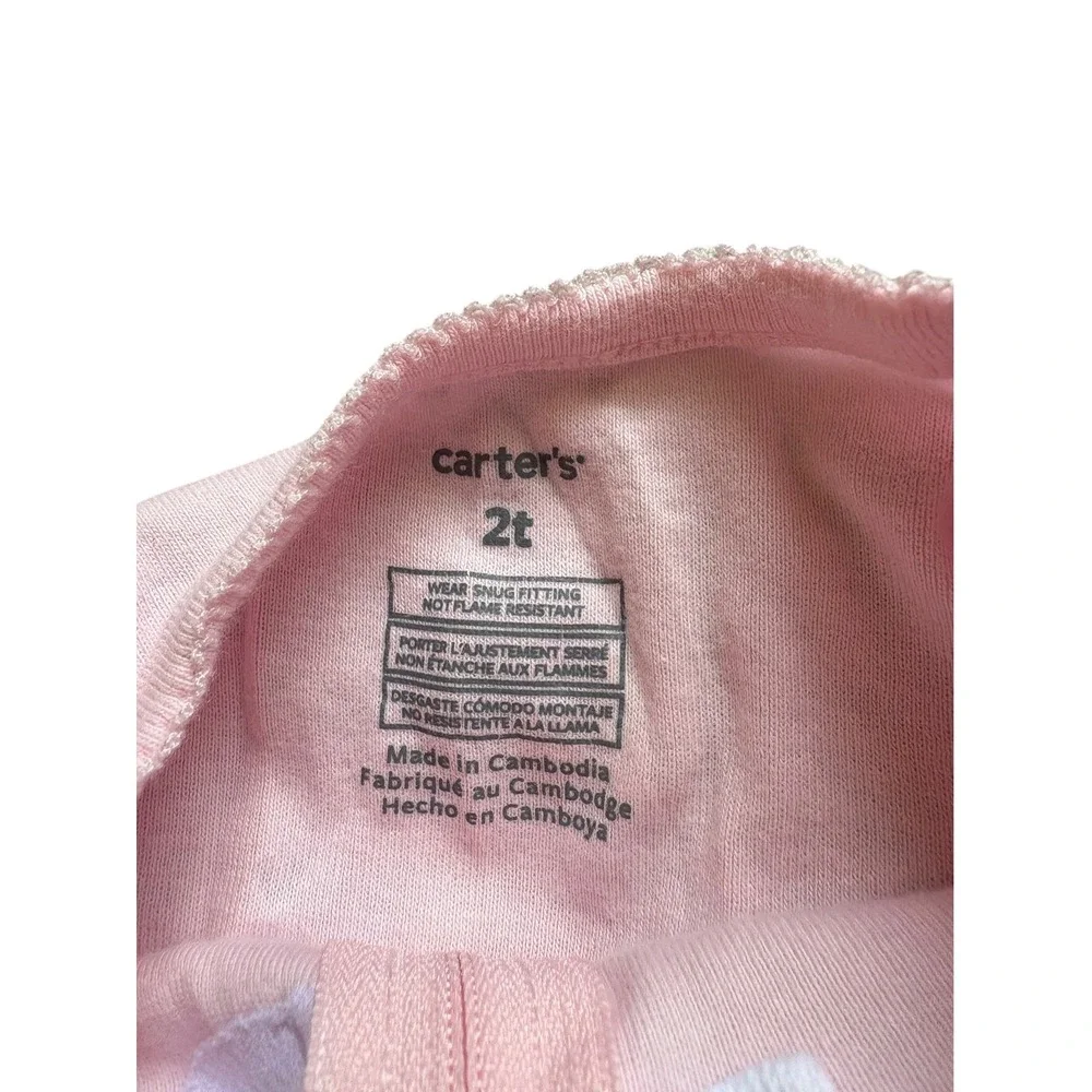Carter's Girls 2T Pink Swan Footed Pajamas Sleeper Zip One Piece